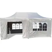Grasekamp Faltpavillon Modena 3x6m grau inkl. Seitenteile - extra starkes Gestell