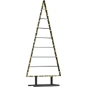 DKD Home Decor Metall Weihnachtsbaum mit Ständer Schwarz 150 cm Stahl