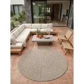 KADIMA DESIGN Outdoor-Teppich Labyrinth-Linien Beige 200x200 cm Wetterfest