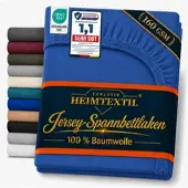 EXKLUSIV HEIMTEXTIL Jersey Spannbettlaken Deluxe 180 - 200 x 200 cm Royalblau