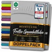 EXKLUSIV HEIMTEXTIL Doppelpack Frottee Spannbettlaken 140 - 160 x 200 cm Silber
