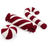 COZEE HOME Dekokissen-Set verschiedene Süßwaren MF Teddy Bouclé waschbar, 3 Stück