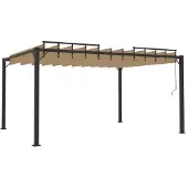 Selius Pavillon aus Aluminium – Verstellbares Lamellendach – 3 x 4 Meter – Taupe