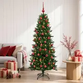Syfax Künstlicher Weihnachtsbaum mit Weihnachtskugel 150 cm 150 LEDs