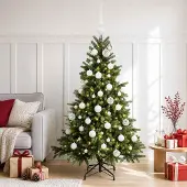 Syfax Künstlicher Weihnachtsbaum mit Weihnachtskugel 150 cm 150 LEDs