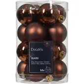 Kaemingk 16 Weihnachtskugeln 35mm Glas Christbaumkugeln Weihnachtsbaumkugel Espressobraun