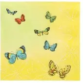 Papstar 10 X 20 Servietten, 3-lagig 1/4-Falz 33 cm x 33 cm "Papillons"