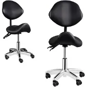 Selius Ergonomischer Bürostuhl, weiß, Kunstleder und Aluminium, mit verstellbarer Höhe und Rückenlehne