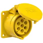 Pce 317-4v CEE-Anbausteckdose (70x70mm) 16A 7p 4h IP44/IP54 3174v