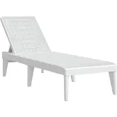 Selius Liegestuhl, verstellbar, 4 Positionen - 186x60x29 cm - Polypropylen, weiß