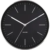 Karlsson - Wanduhr Minimal - Schwarz/Nickel - Ø27,5cm