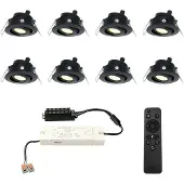 HOFTRONIC™ LED Mini Einbaustrahler 3W 2700K IP44 Schwarz Set 8 Stück
