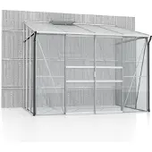 Pergart Vitavia Anlehn-Gewächshaus "Osiris 5200" aluminium eloxiert 5,2 m² 3 mm ESG, 6 mm HKP