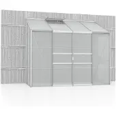 Vitavia Anlehngewächshaus "Styx 3300", silber (silberfarben), B:255cm T:132cm, Gewächshäuser, Anlehngewächshaus