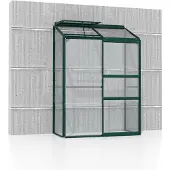 Pergart Vitavia Anlehn-Gewächshaus "Styx 900" smaragd 0,9 m² 3 mm ESG