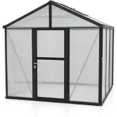 Pergart Gewächshaus "Zeus 6200", schwarz, B:258,4cm H:250,4cm T:242cm, Gewächshäuser, Gewächshaus, besonders stabile Alu-Profile, 10 mm Hohlkammerplatten