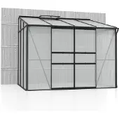 Pergart Vitavia Anlehn-Gewächshaus "Osiris 5200" schwarz 5,2 m² 6 mm HKP