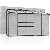 Pergart Vitavia, Aktionsangebot (inkl. 100 Euro Zubehör): Anlehn-Gewächshaus "Osiris 6500", schwarz, 6,5 m², 4 mm HKP