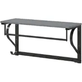 MODFU Wandgarderobe Holzwerkstoff Grau mit Metallgestell, 5 Haken und Ablagefach
