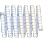 Paulmann LED-Streifen MaxLED 1000 Basisset 3m CCT IP44 1000, dimmbar, chrom / silber, für Wohn- / Esszimmer, Kunststoff