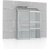 Pergart Vitavia Anlehn-Gewächshaus "Styx 900" aluminium eloxiert 0,9 m² 3 mm ESG