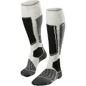 Falke SK1 Comfort Damen Ski Kniestrümpfe, 39-40, Weiß, Geometrisch, Wolle