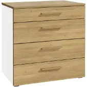 Hasena Kommode Atrine Eiche bright, Weiß-MDF zerlegt, zerlegt (zum Selbstaufbau) 90x50x86 cm – Selezione