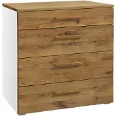 Hasena Kommode Atrine Weiß mit Wildeiche natur zerlegt, zerlegt (zum Selbstaufbau) 90x50x86 cm – Selezione