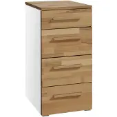 Hasena Kommode Quatro Weiß mit Kernbuche-Front zerlegt, zerlegt (zum Selbstaufbau) 45x50x86 cm – Selezione