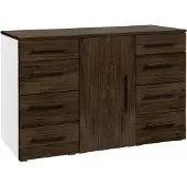 Hasena Kommode Incentro Weiß mit Nussbaum-Front zerlegt, zerlegt (zum Selbstaufbau) 135x50x86 cm – Selezione