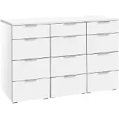 Hasena Kommode Trequatri Weiß mit 12 Schubladen zerlegt, zerlegt (zum Selbstaufbau) 135x49x85 cm – Selezione