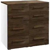 Hasena Kommode Quatrine Weiß mit Nussbaum-Front zerlegt, zerlegt (zum Selbstaufbau) 90x50x86 cm – Selezione