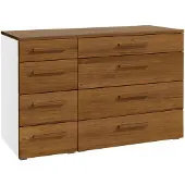 Hasena Kommode Cassino Weiß mit Front in Eiche brandy zerlegt, zerlegt (zum Selbstaufbau) 135x50x86 cm – Selezione