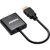 PremiumCord HDMI-zu-VGA-Konverter mit 3,5-mm-Stereo-Klinkenstecker, schwarz (khcon-54)