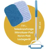 MediaShop Livington MultiScrubber Elektro-Scheuergerät – Akku-Mopp zum mühelosen Wischen, Schrubben und Polieren – 2-in-1-Wischsystem als Handschrubber und Bodenwischer – Mail-Order-Edition