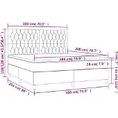 vidaXL Boxspringbett mit Matratze & LED Dunkelblau 180x200 cm Samt