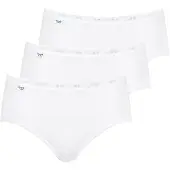 Sloggi Midislip "Basic+" Baumwolle, klassischer Stil, bequem, mittelhoher Bund, Softnähte