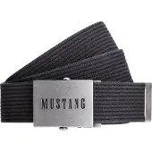Mustang Stoffgürtel "Tucker" mit gewaschenem Rillenband, 4 cm breit, aus Baumwolle, kürzbar