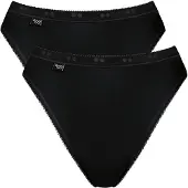 Sloggi Tai-Slip "Basic+" 2er Pack, perfekter Sitz, Baumwollmix, elastisch, weiche Nähte