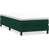 vidaXL Boxspringbett ohne Matratze Dunkelgrün 80x220 cm Samt