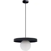 Licht-Erlebnisse Pendelleuchte Metall Glas E27 Ø 30 cm Schwarz Weiß Kugelschirm