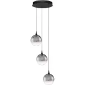 Nova Luce LED Pendelleuchte Orenda dimmbar 15W warmweiss 3000K Rauchgrau Schwarz Glas Metall Ø35cm 9416959