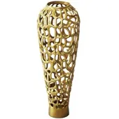 KADIMA DESIGN BODENVASE ASTLUX, Aluminium, handgefertigt, Gold, Ø 31 x 85 cm