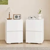 HOMCOM NACHTTISCH 2er Set MDF Weiß