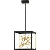 HINKLEY Elstead Styx LED Hängeleuchte 54cm Schwarz und vergoldetes Gold