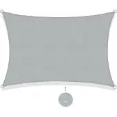 Famanu Sonnenschutz Rechteckig - Wasserabweisend, UV-Schutz, Lichtgrau, 3x4 m