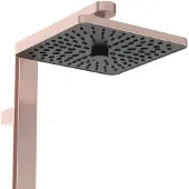 Ideal standard Ceraflow Alu+ Duschsystem mit Brausearmatur, 2 Ablagen, 2-Funktions-Handbrause, eckige Kopfbrause, BE204RO, Farbe: Rosé