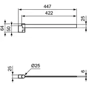 Ideal standard Conca Cube Handtuchstange, schwenkbar, T5393AA, Farbe: Chrom