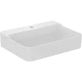 Ideal standard Conca Waschtisch, 1 Hahnloch, ohne Überlauf, 600x450x145 mm, T3790MA, Farbe: Weiß mit Ideal Plus