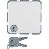 Hager WWS1115PW Steckdose SCHUKO mit Klappdeckel und Schloss WG Up IP44, polarweiß glänzend